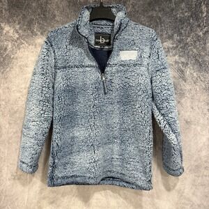 Boxercraft Sherpa Pullover Men's S Blue Fuzzy Quarter Zip Fleece Yellowstone